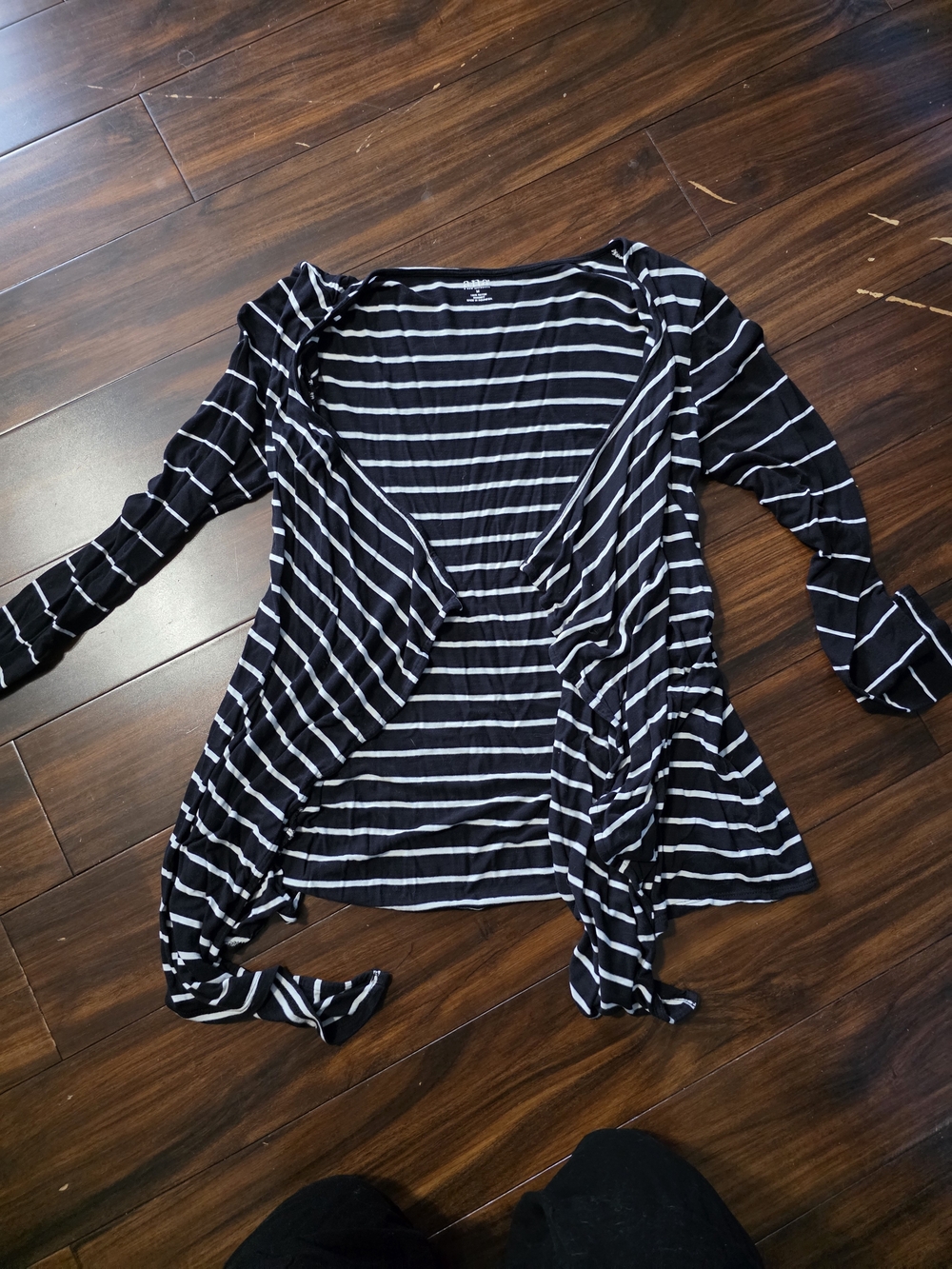 a.n.a Black and White Striped Top